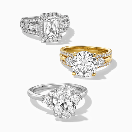 Three rings with lab-grown diamonds from THE LEO Legacy.